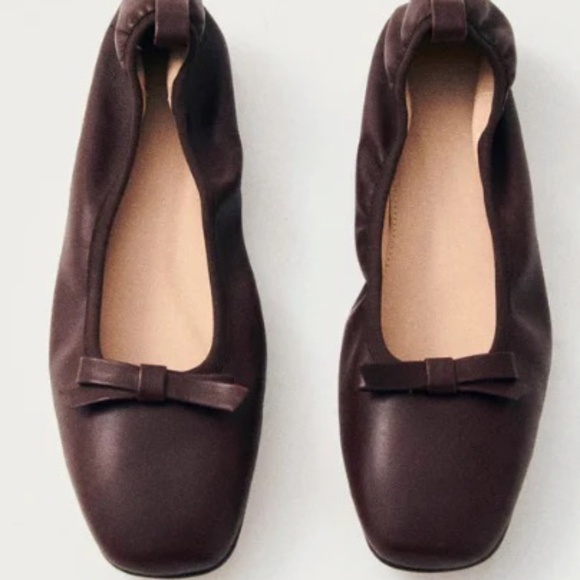 ALOHAS Shoes - NWT Freya Brown Leather Ballet Flats